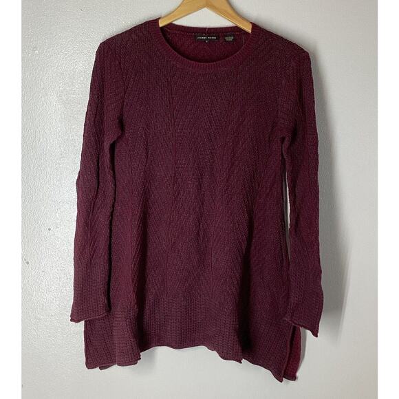 JEANNE PIERRE Sweaters - Jeanne Pierre Cable Knit Long Sleeve Burgundy Sweater Size Small